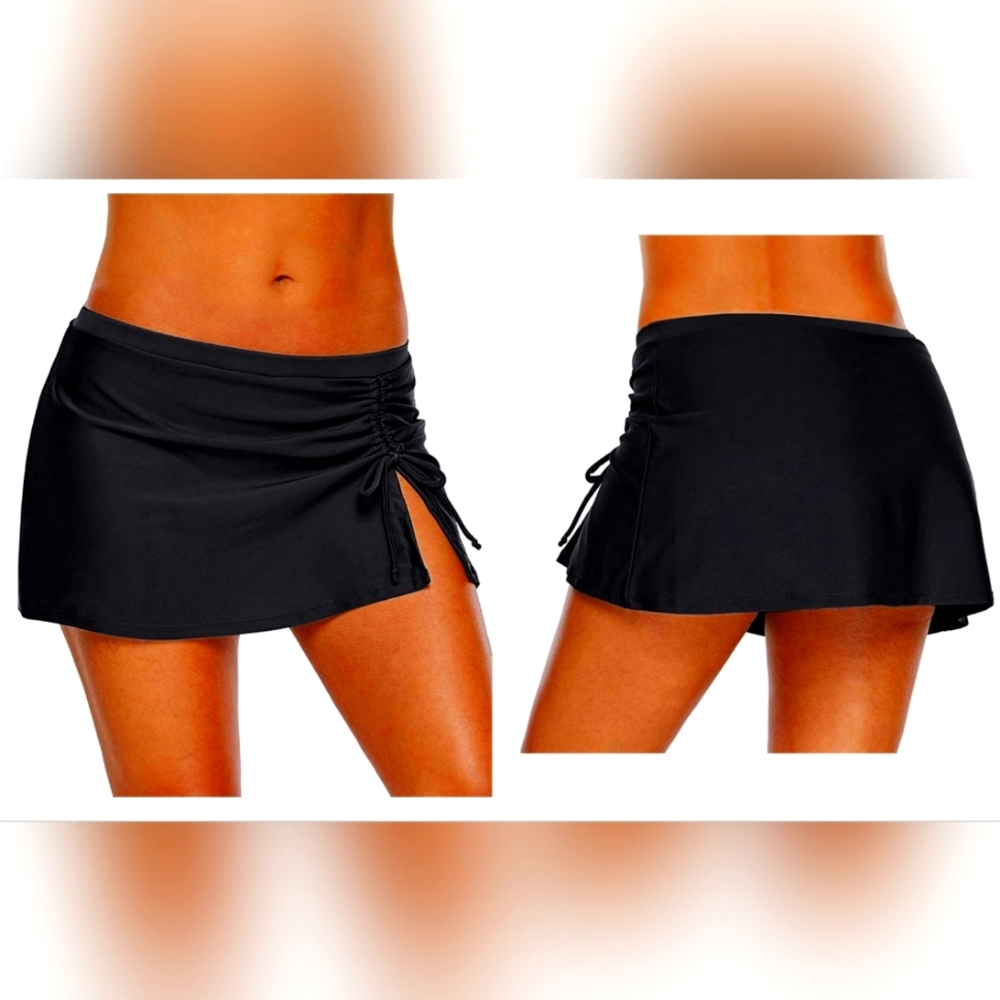 REKITA Waistband Swim Skirt with Bikini Bottom, Medium